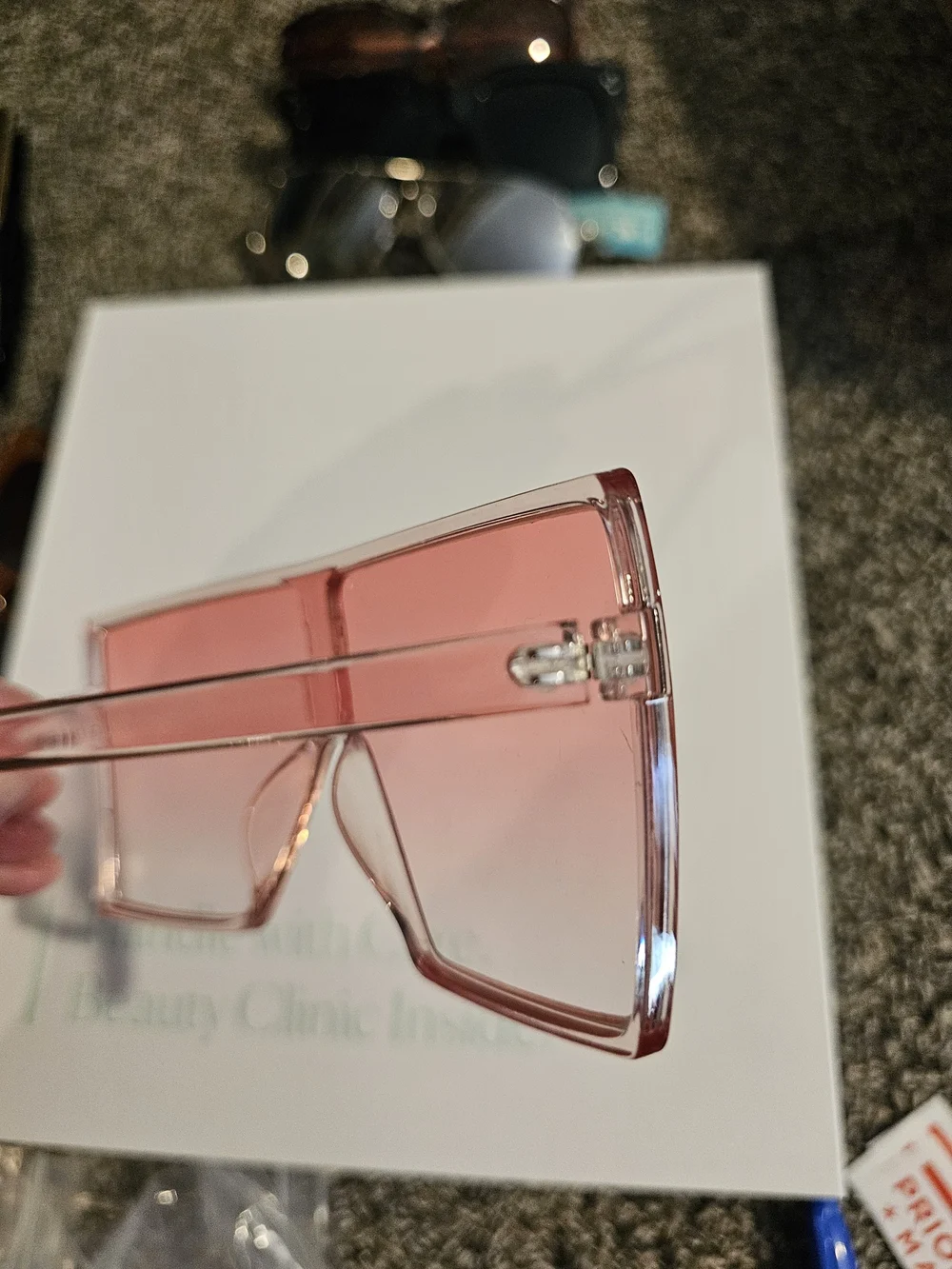 Women's Pink Shield Sunglasses — Slim Visor Style